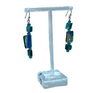 Blue Shell Dangle Earrings